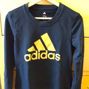 Adidas Black and Gold Logo Sweatshirt XS